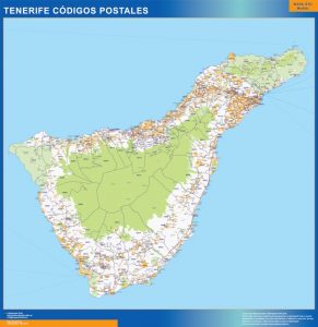 Isla Tenerife códigos postales enmarcado plastificado