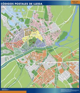 Lleida códigos postales enmarcado plastificado