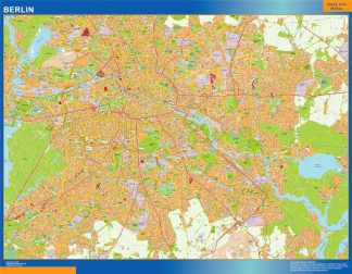 Mapa Berlin en Alemania enmarcado plastificado