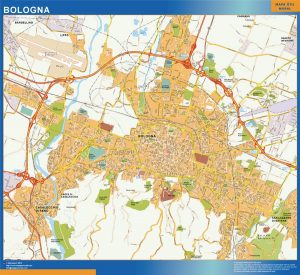 Mapa Bologna enmarcado plastificado