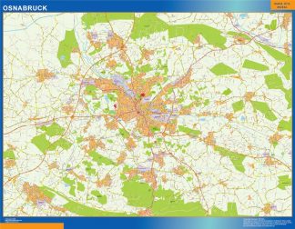 Mapa Osnabruck en Alemania enmarcado plastificado