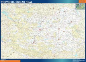 Mapa Provincia Ciudad Real enmarcado plastificado