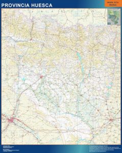 Mapa Provincia Huesca enmarcado plastificado