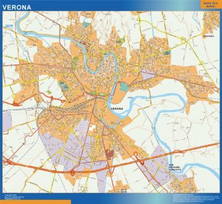 Mapa Verona enmarcado plastificado