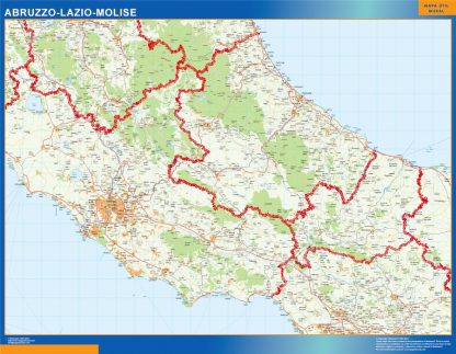 Mapa región Molise enmarcado plastificado