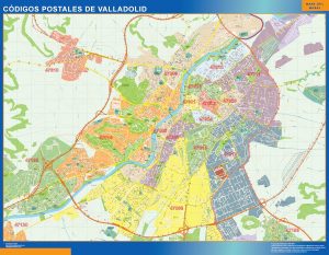 Valladolid códigos postales enmarcado plastificado